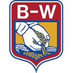 Hands pouring seed in a B-W Feed logo.