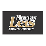 A black logo with the words in lighter colouring, Murray Leis Construction.