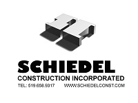 The Schiedel Construction logo which is black and white and shows a building-like structure.