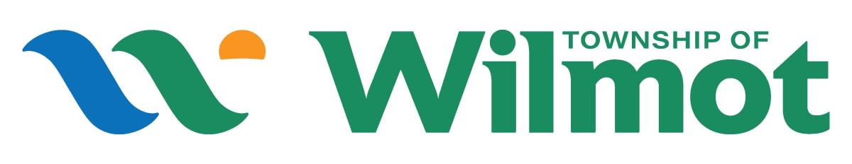 The Township of Wilmot logo which shows a two wave-like objects, and a sun setting.