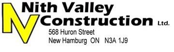 A logo for Nith Valley Construction. It's yellow and black.